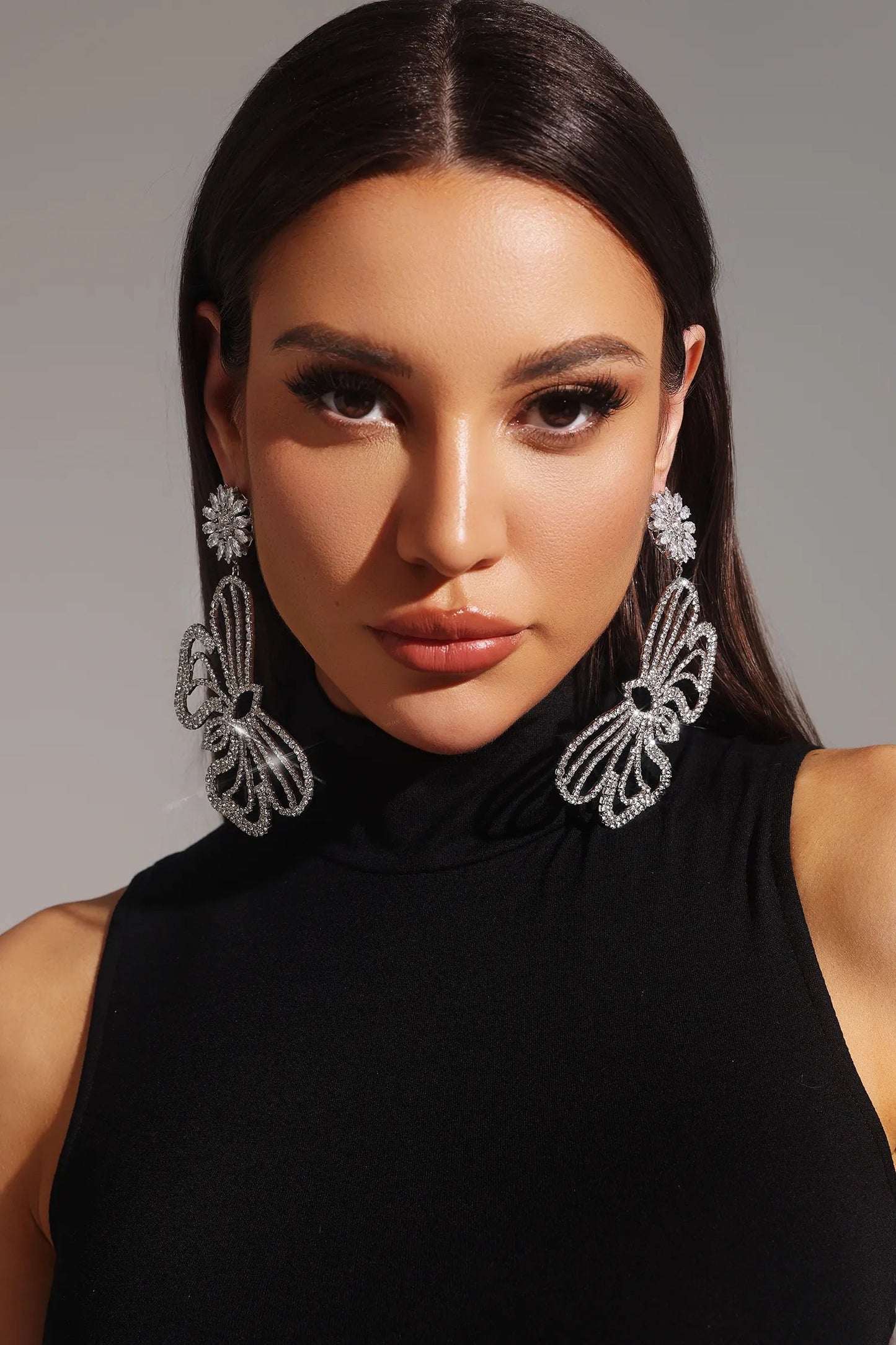 Butterfly Hollow Out Diamond Earrings