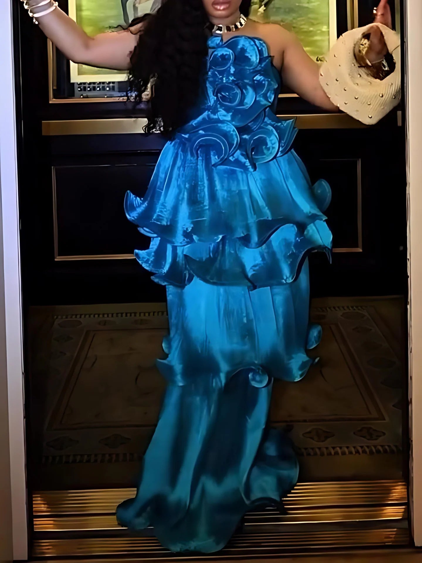 Organza Ruffled Tube Dress