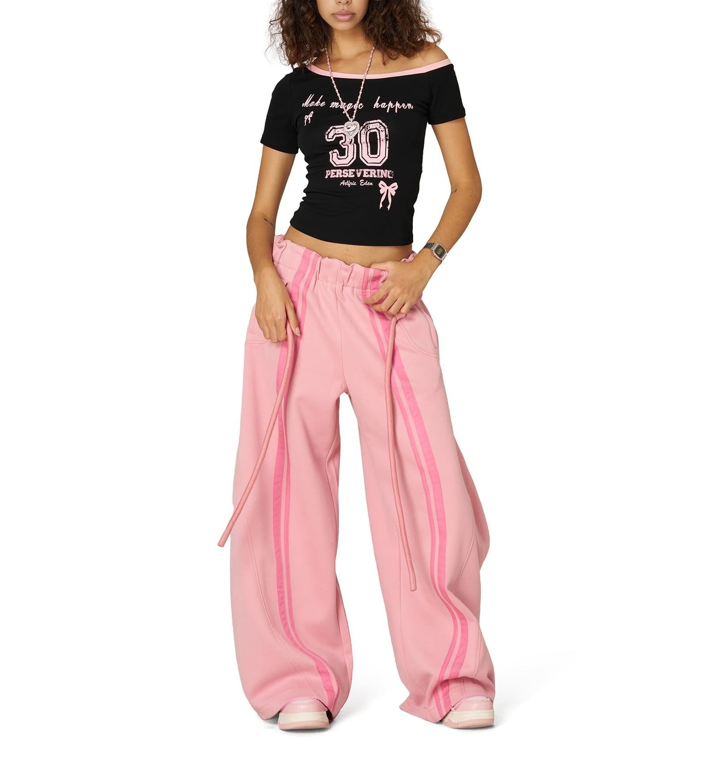 Striped Loose Wide-Leg Pants