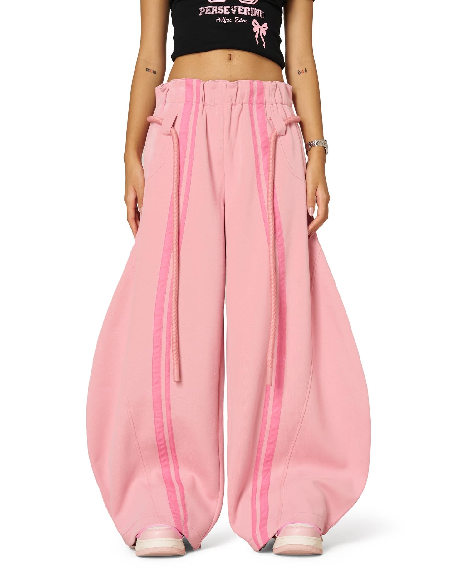 Striped Loose Wide-Leg Pants
