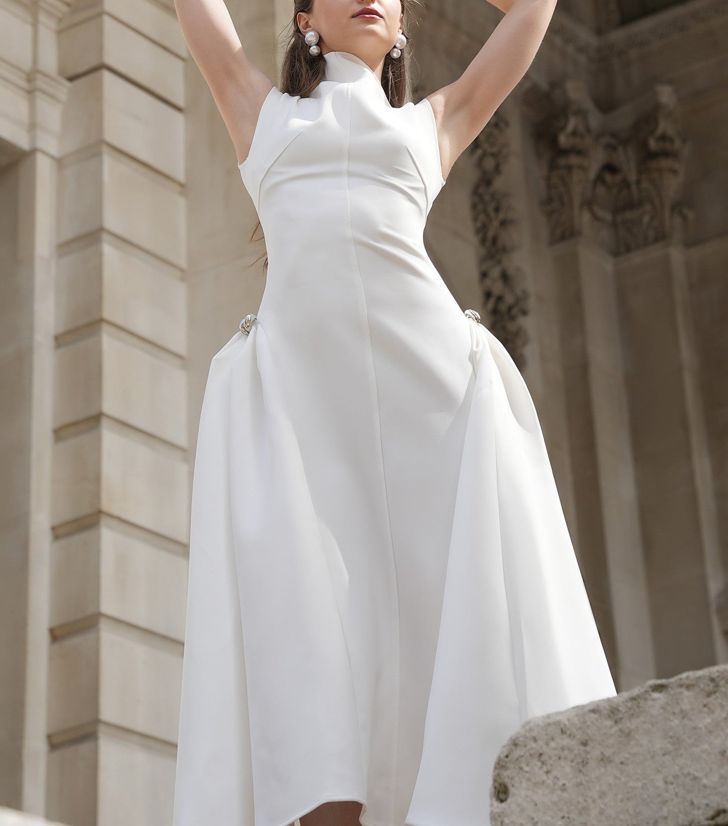 White Sleeveless Maxi Dress